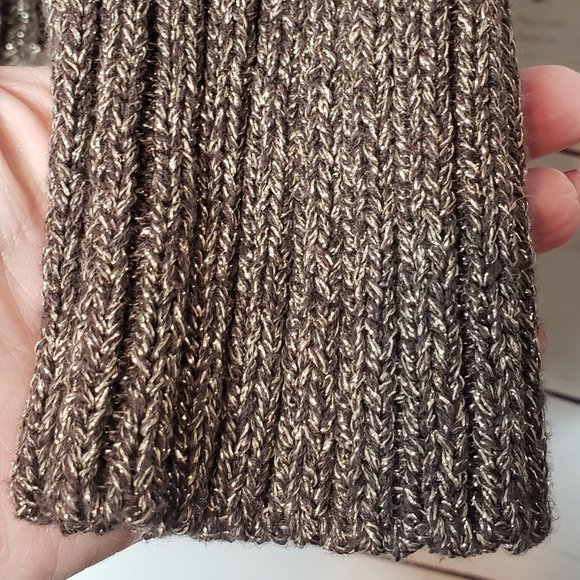 Chico's Brown Shimmer Waterfall Front Cardigan Sweater - Picture 7 of 9